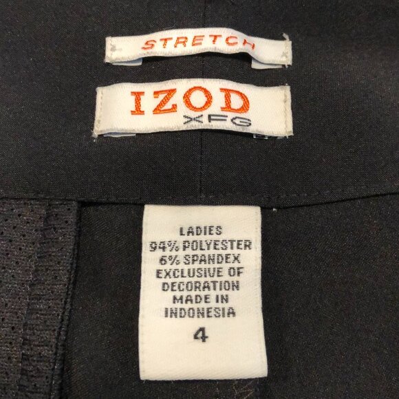 IZOD XFG Stretch Athletic Bermuda Cuffed Golf Shorts Black Size 4 - Picture 10 of 11